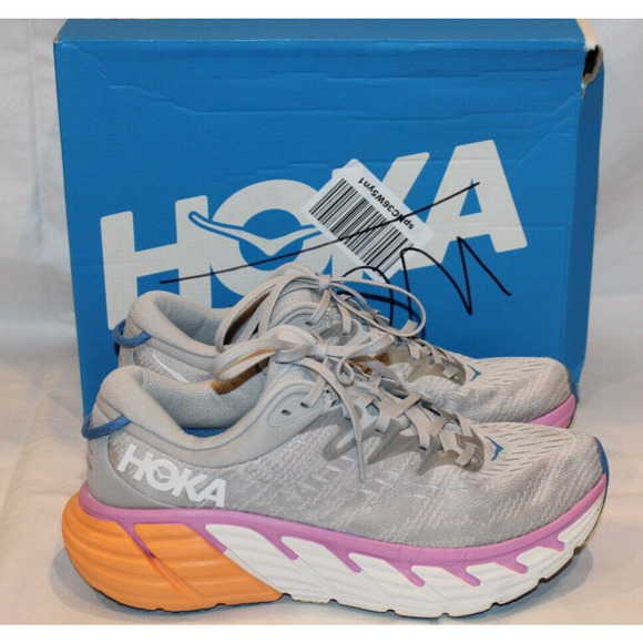 Hoka One One Women's GRAVIOTA 4‎ HMNC GRAY PINK ORANGE SZ 10 $175 - Picture 3 of 5